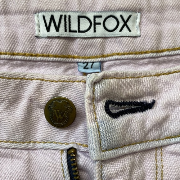 Wildfox Friday Night Short Cutoff Frayed Overdyed Denim Jeans Pink Lavender 27 - Picture 4 of 15